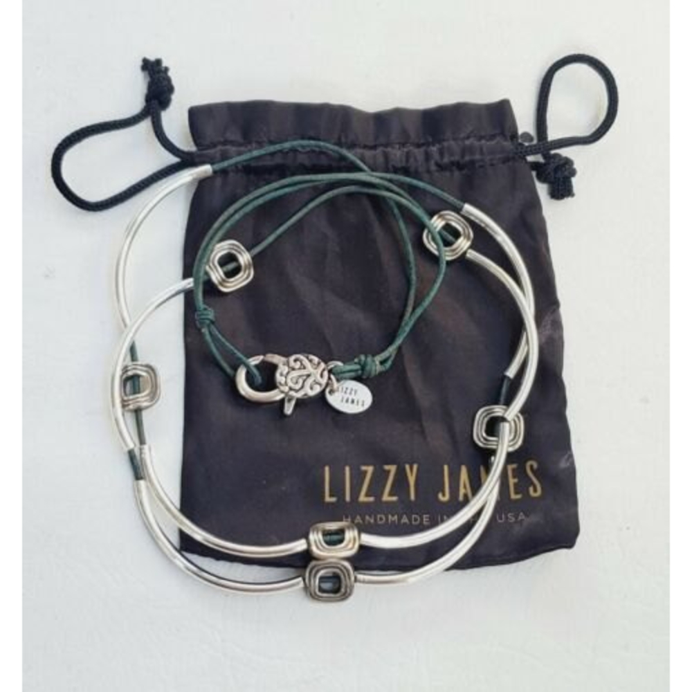 Lizzy James Handcrafted USA Necklace/Bracelet Square Charm